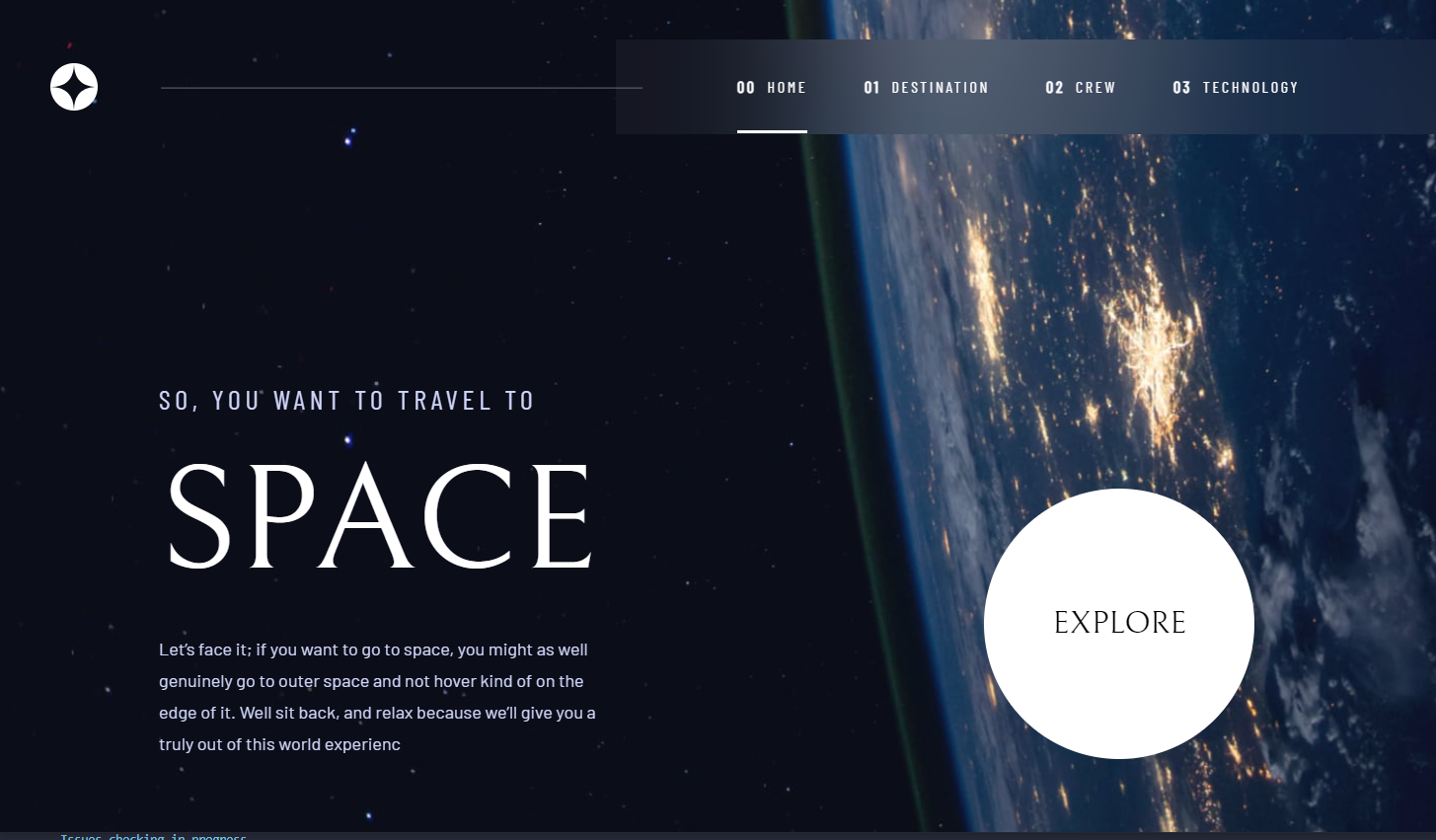space tourism website | Frontend mentor